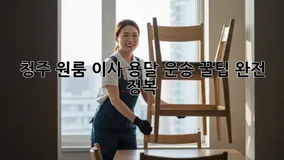 청주 원룸 이사, 용달 운송 꿀팁 완전 정복!