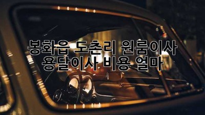 봉화읍 도촌리 원룸이사, 용달이사 비용 얼마?